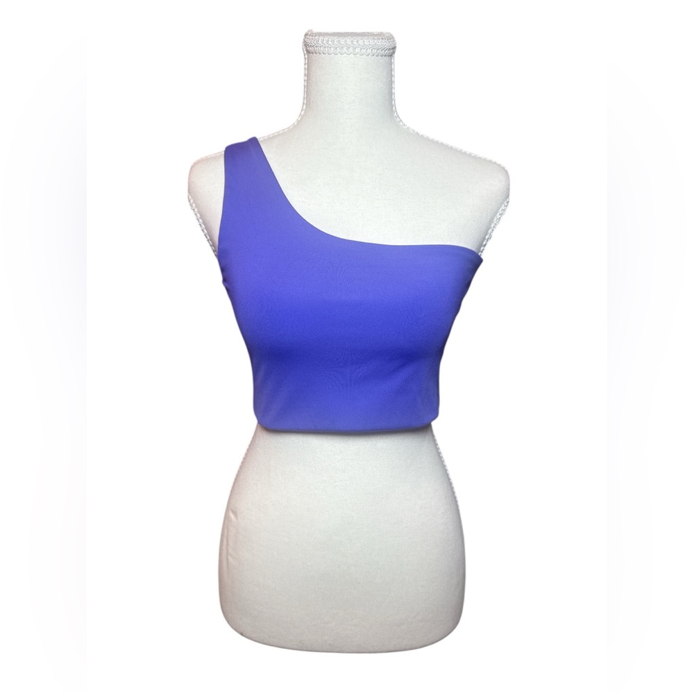 Girlfriend Collective Bianca One Shoulder Sports Bra M‎ Purple